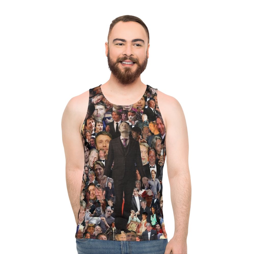 Unisex tank top featuring Mads Mikkelsen as Hannibal Lecter