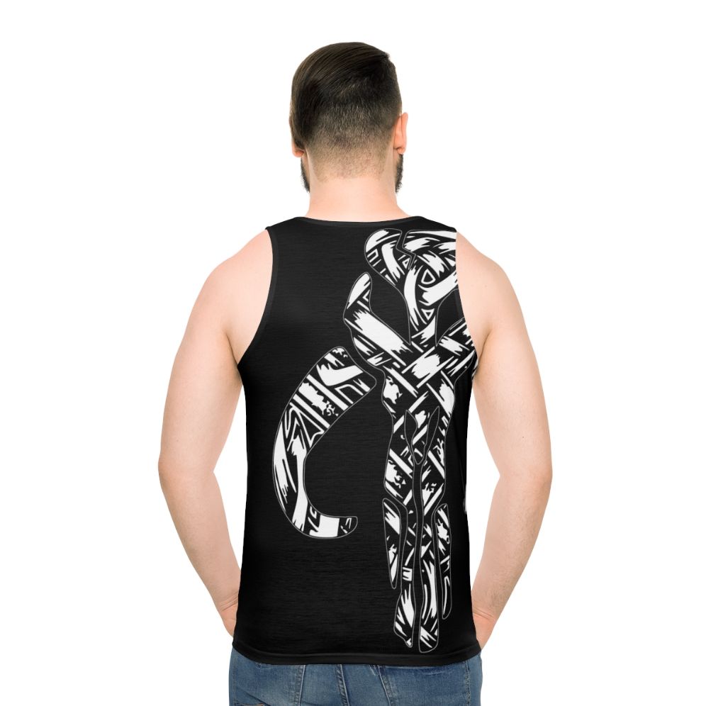 Unisex tank top with Mandalorian and Scandinavian design featuring mythosaur skull