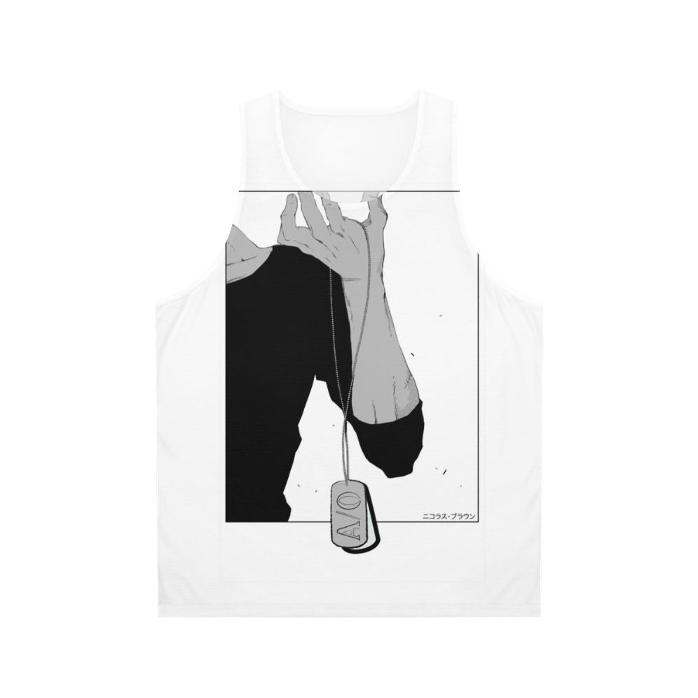 Unisex tank top with manga art featuring Nicolas Brown