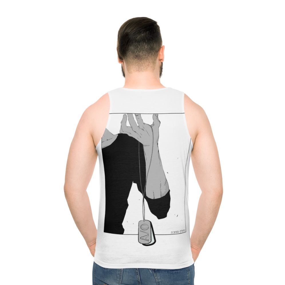 Unisex tank top with manga art featuring Nicolas Brown