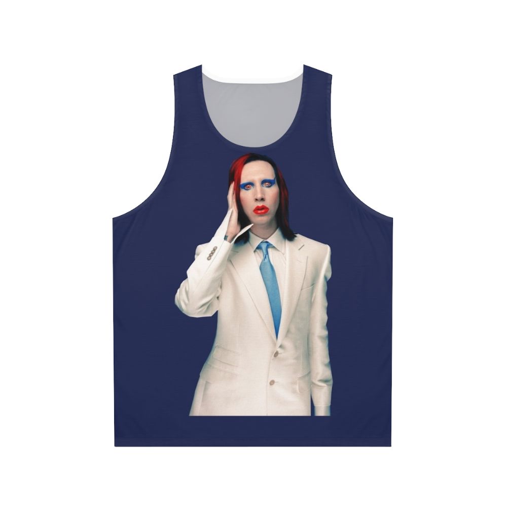 Unisex tank top with 'Mechanical Animals' design inspired by Marilyn Manson