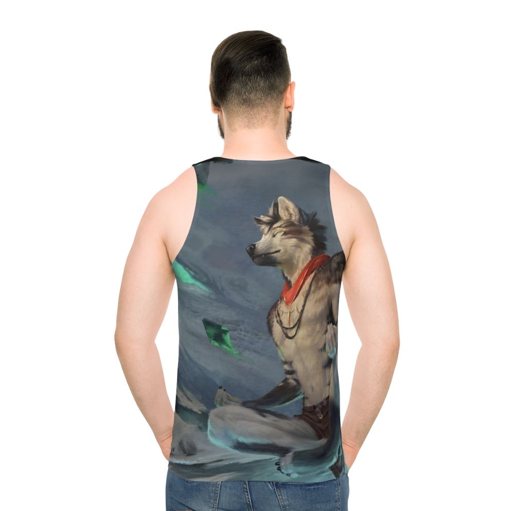 Unisex meditation tank top with fantasy animal design