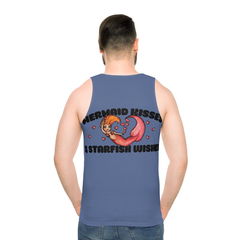 Unisex mermaid and starfish kisses tank top