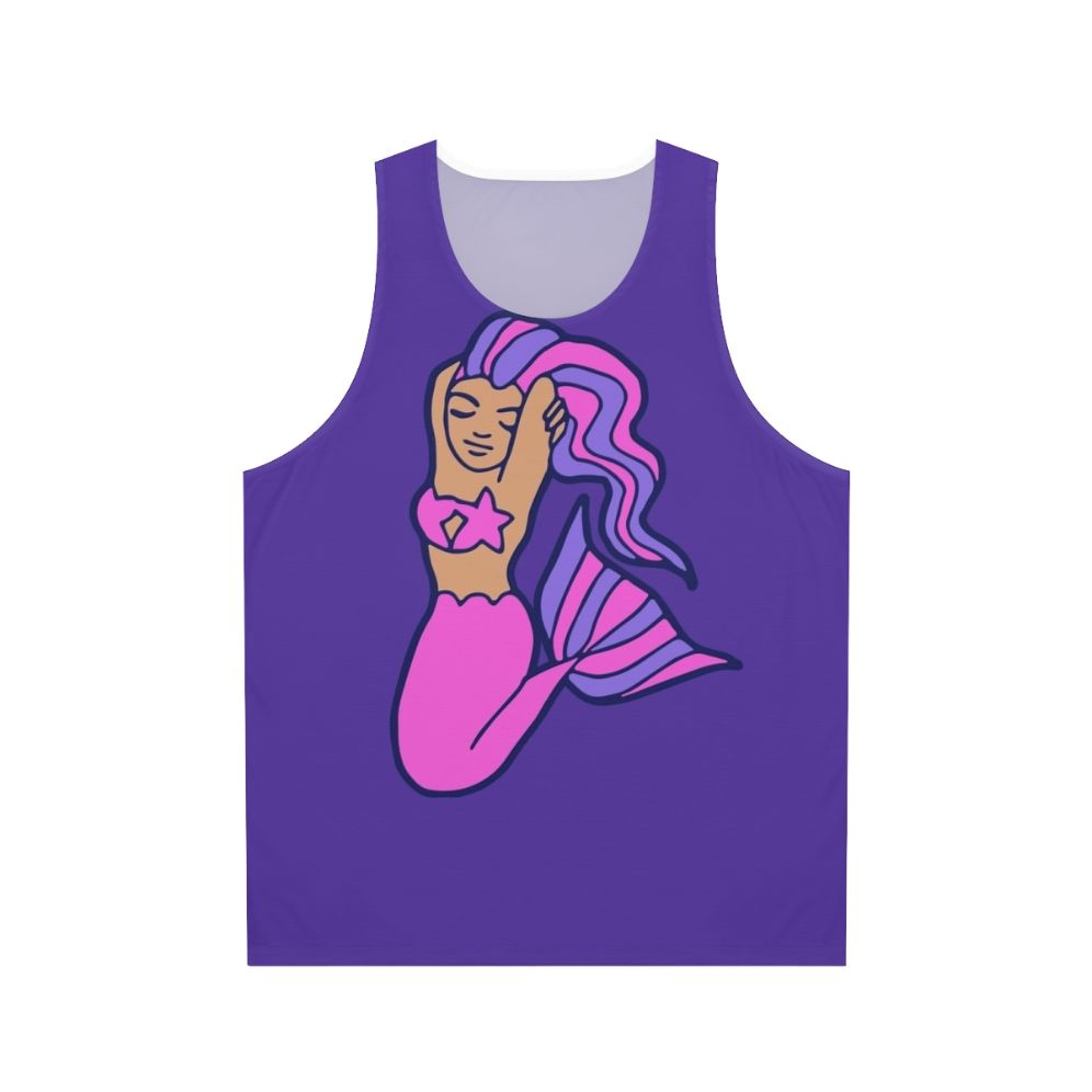 Unisex mermaid tank top with graphic design