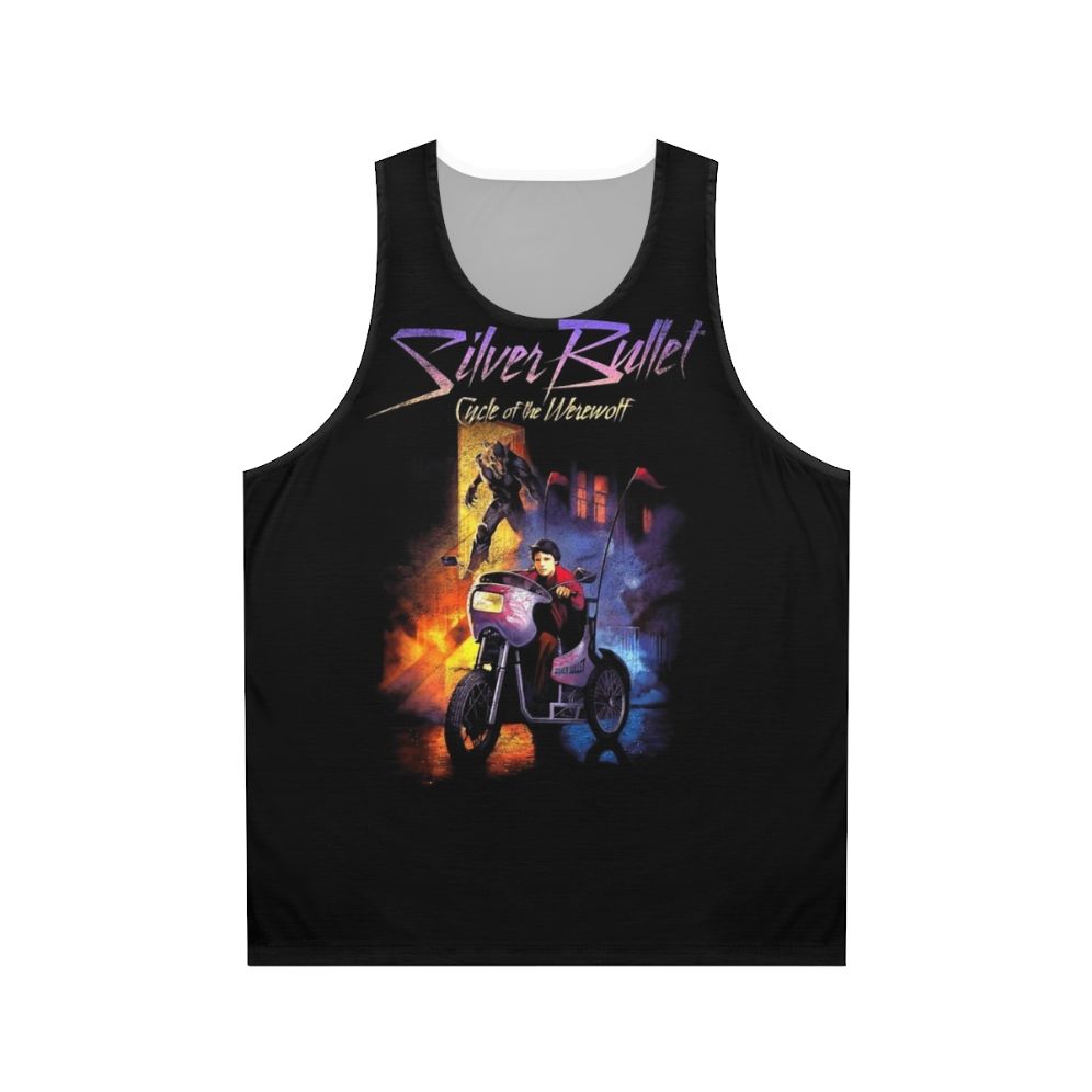 Unisex metallic graphic tank top