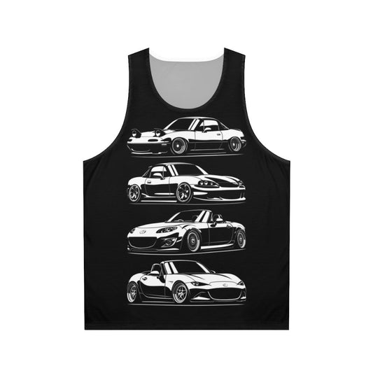 Unisex Miata lover automotive apparel tank top