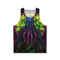 Unisex tank top featuring a fantasy horror inspired design of a Mindflayer