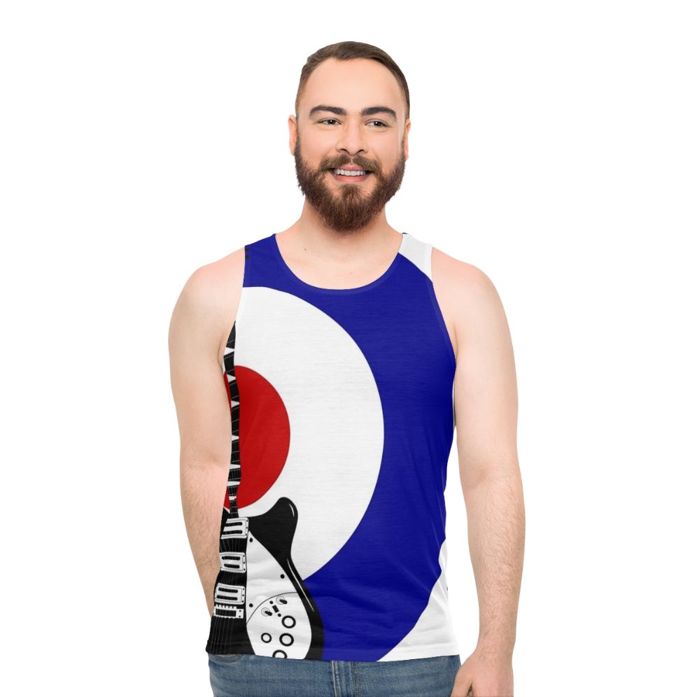 Unisex Mod-Inspired Bullseye Tank Top with Rickenbacker Design