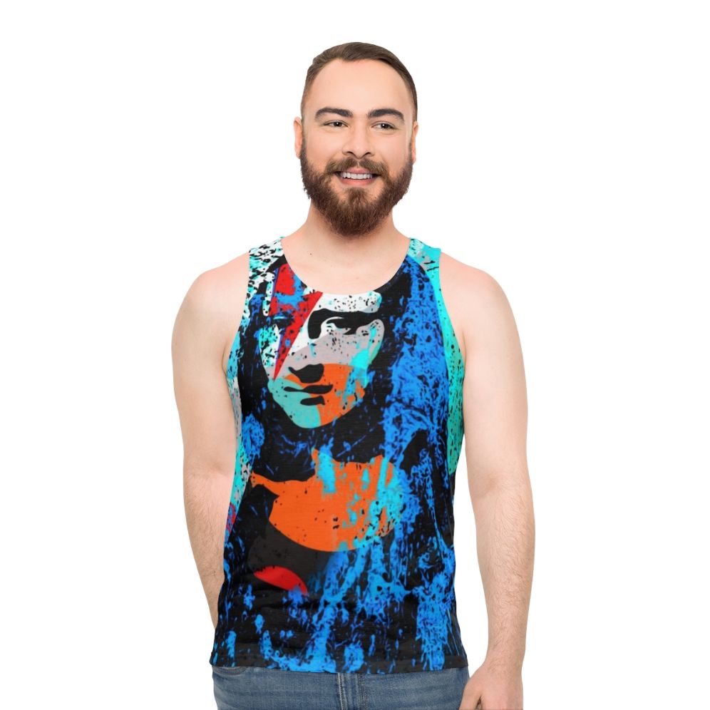 Unisex tank top with modern art inspired Mona S Glam Night design