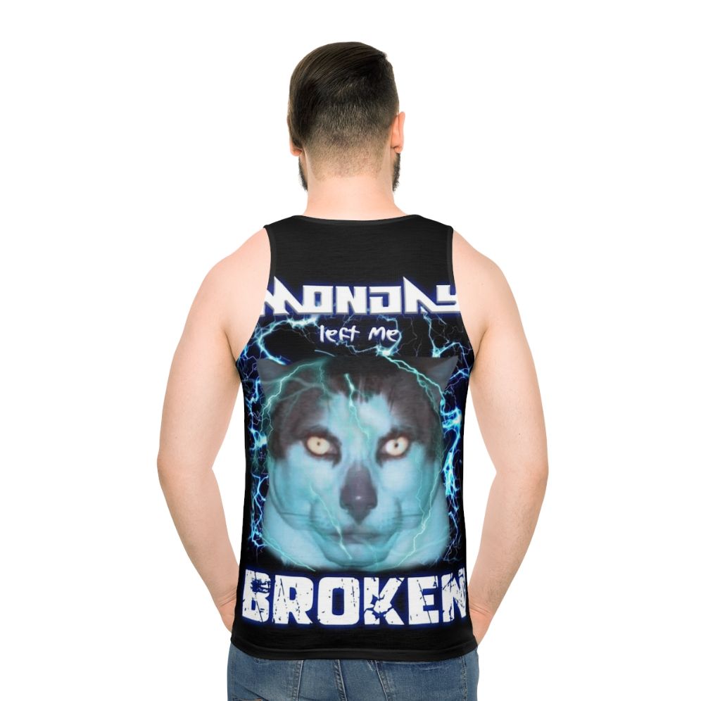 Unisex "Monday Left Me Broken" Cat Tank Top