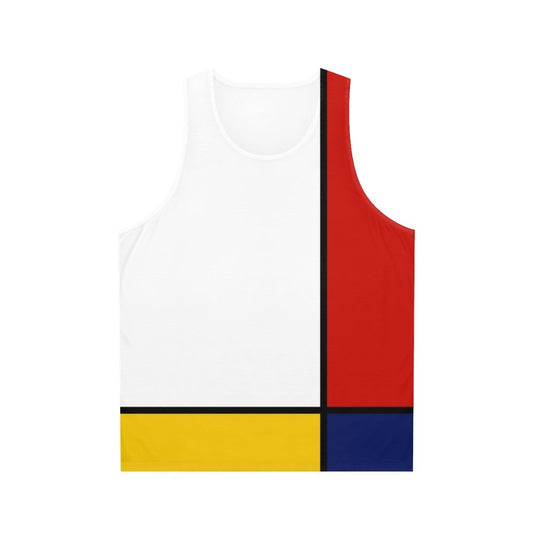Unisex Mondrian style abstract art tank top