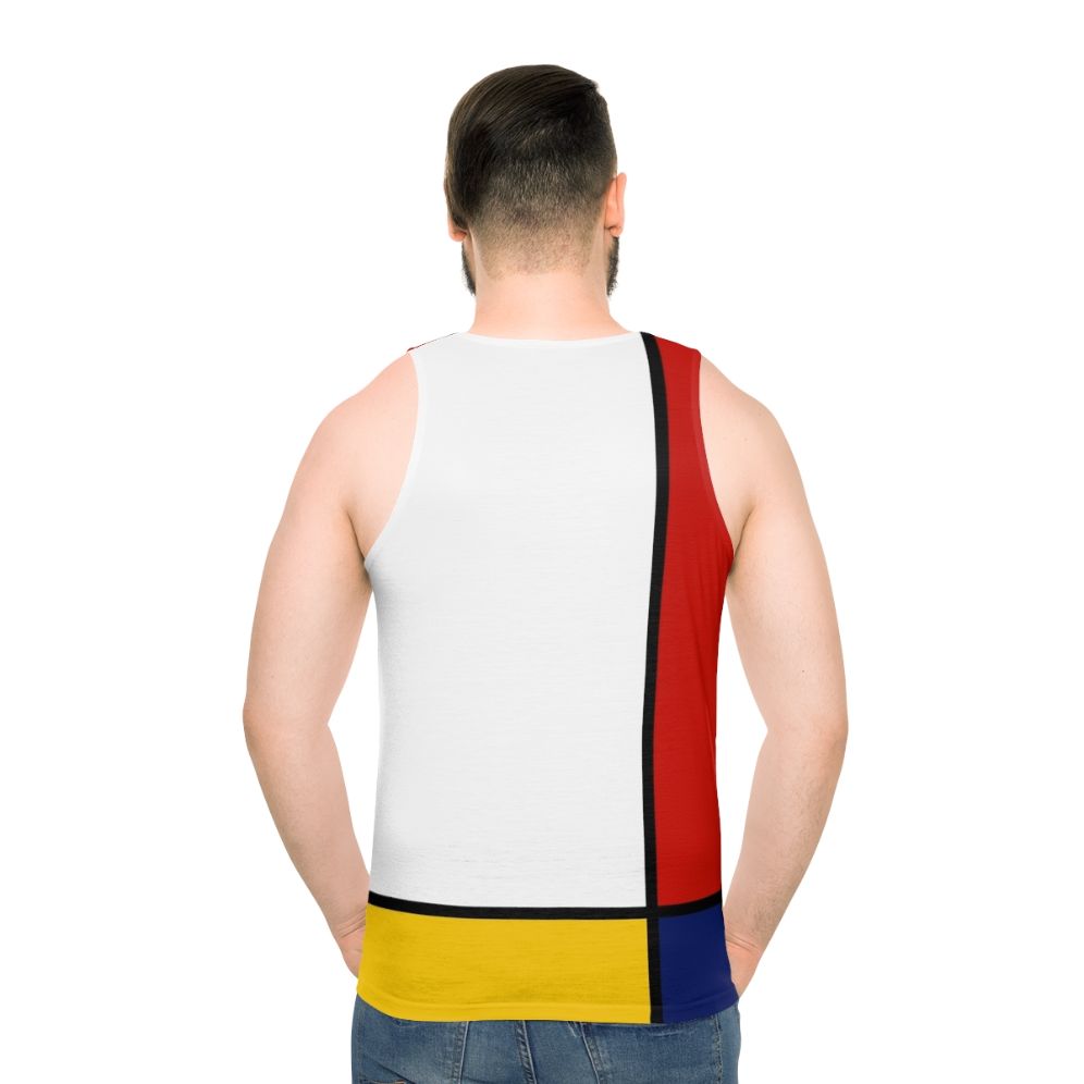 Unisex Mondrian style abstract art tank top