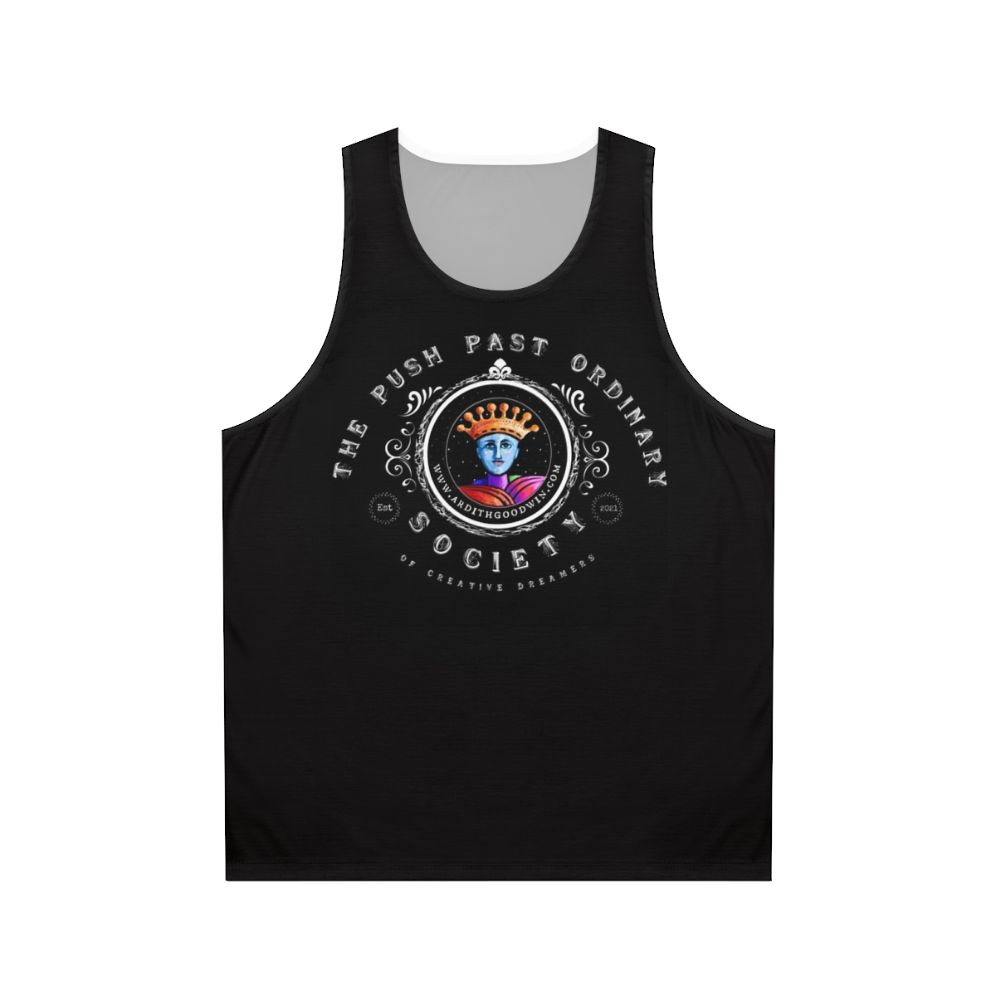 Unisex motivational tank top with 'Society Swag' design