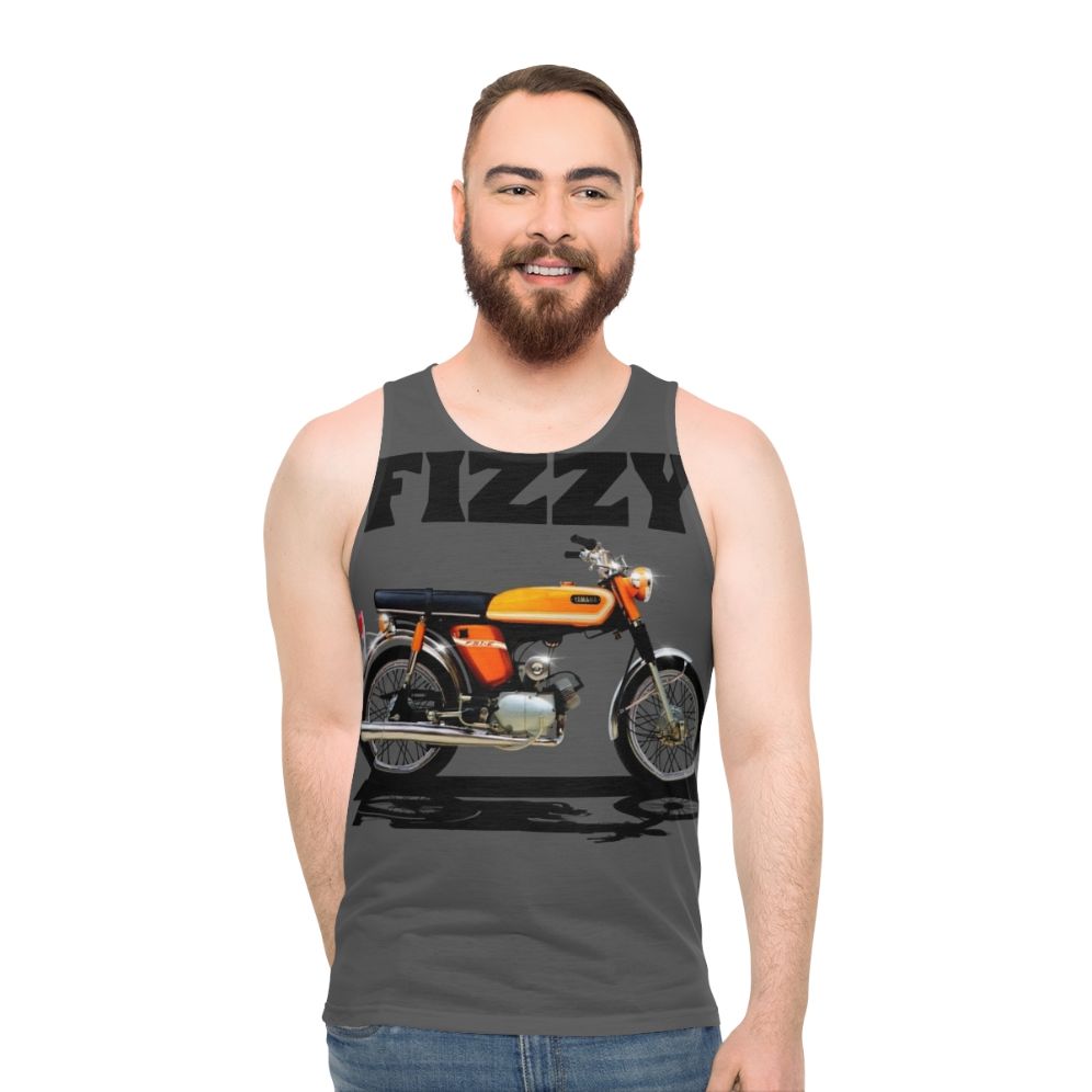 Unisex motorcycle tank top with FS1E Fizzy motorbike design