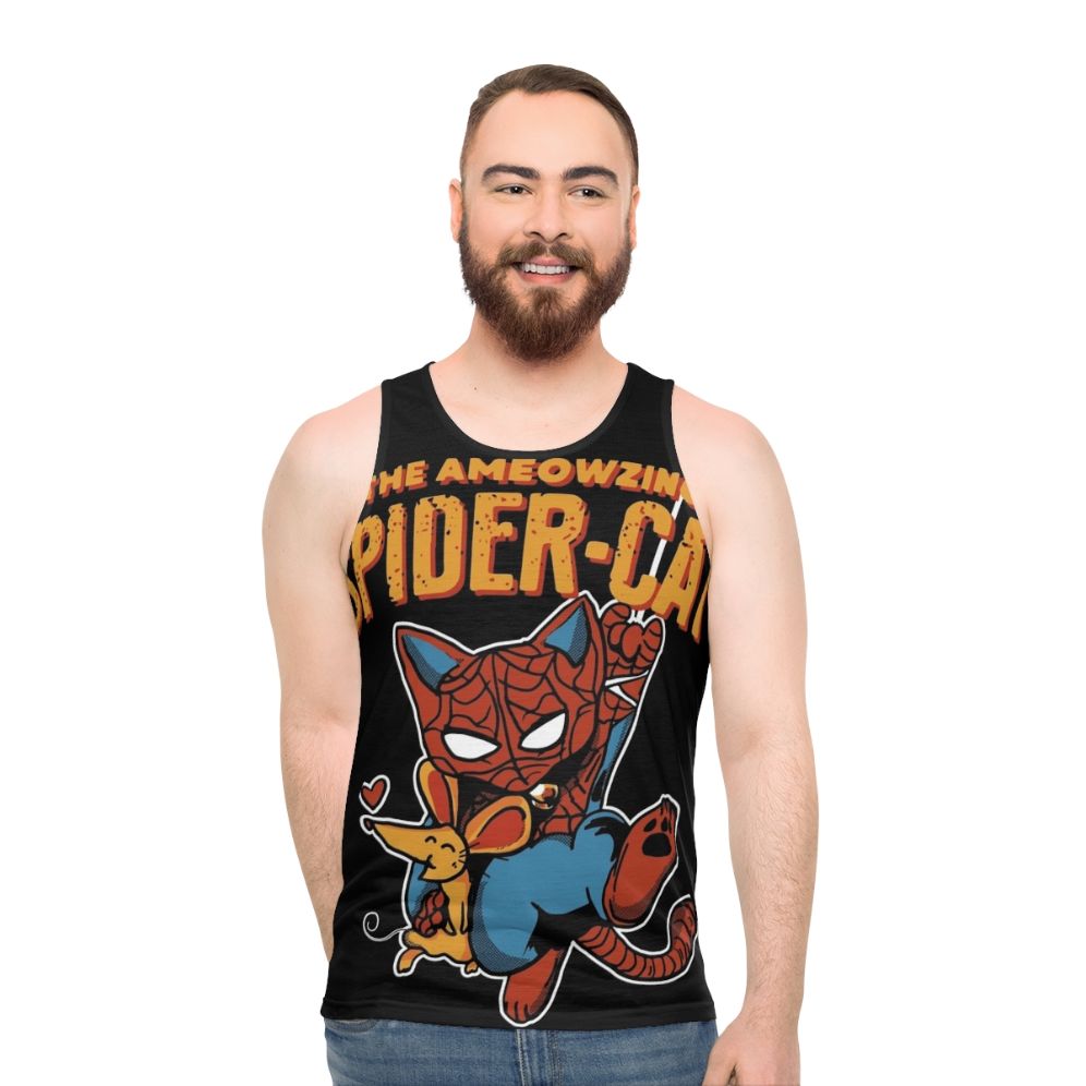 Unisex mouse rescue tank top with whimsical design