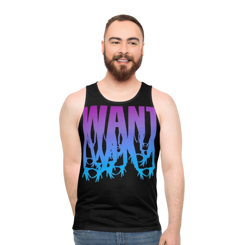 Unisex music fan tank top featuring 3oh3 band logo