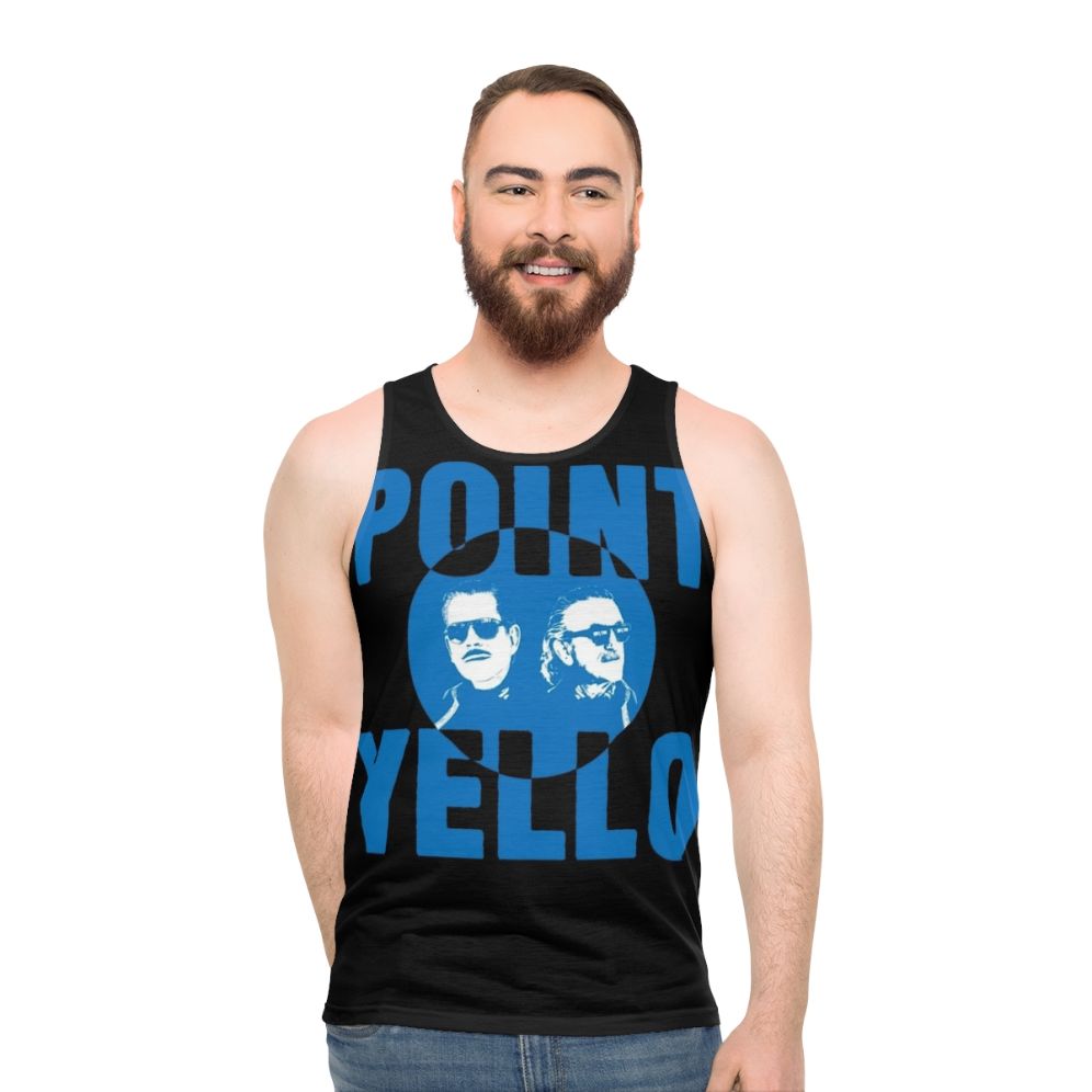 Unisex tank top showcasing a vinyl record album art design