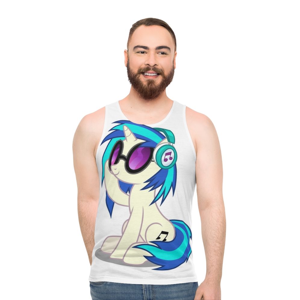 Unisex music tank top with My Little Pony inspired design
