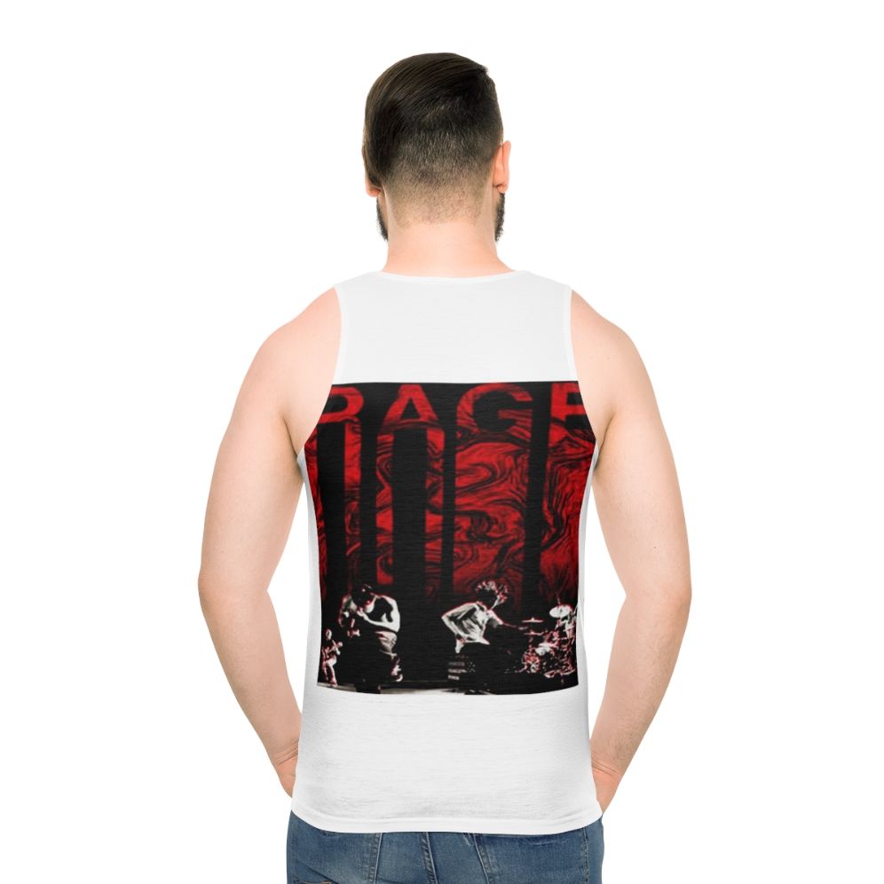 Unisex musician tank top with a rock band design