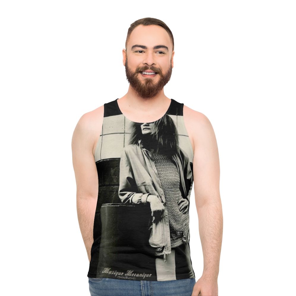 Unisex Musique Mecanique Tank Top featuring minimalist jazz music design