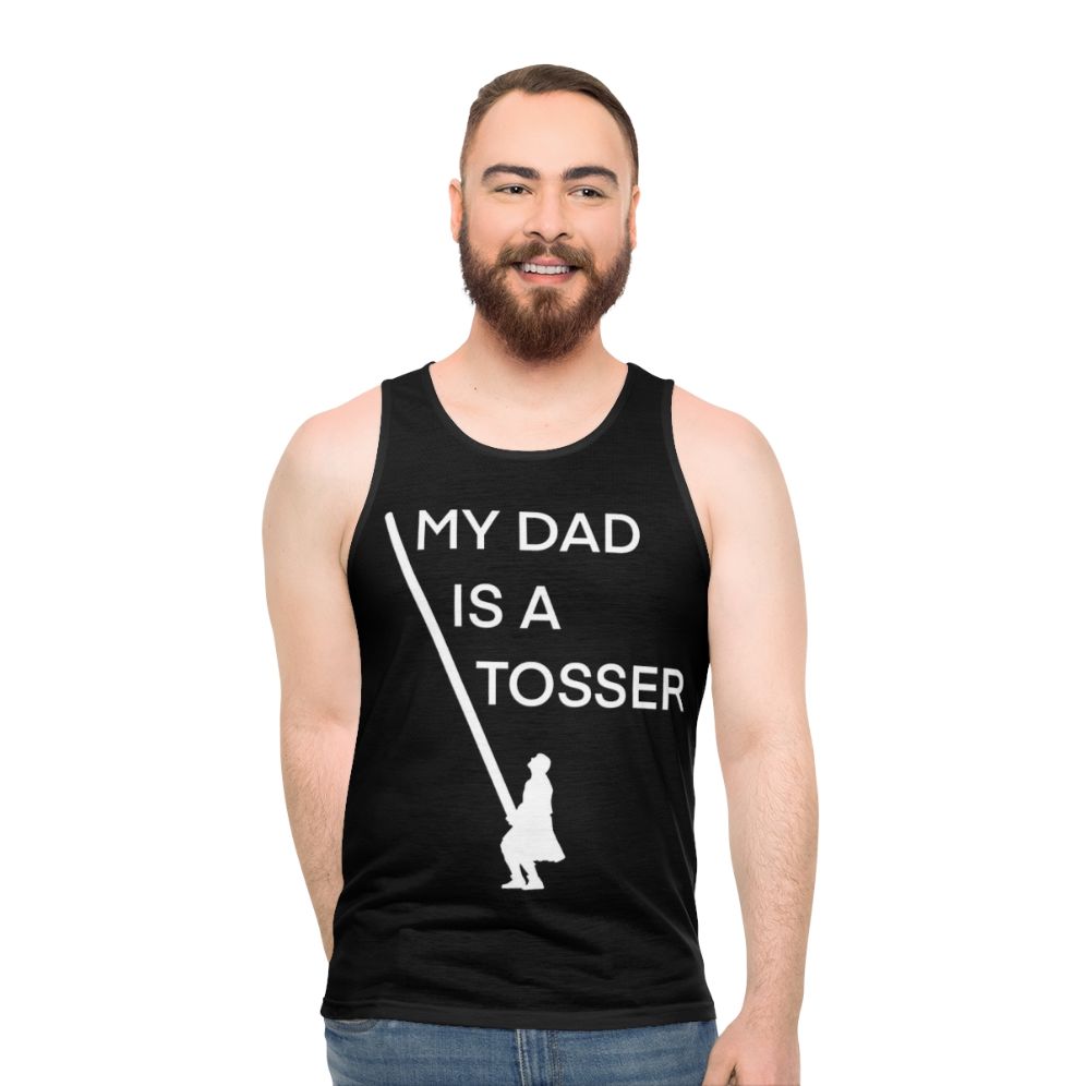 Unisex "My Dad's A Tosser" Caber Toss Tank Top