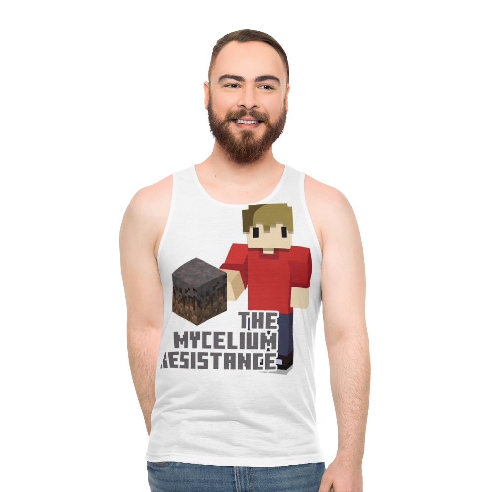 Unisex 'Mycelium Resistance' Tank Top featuring Grian from Hermitcraft