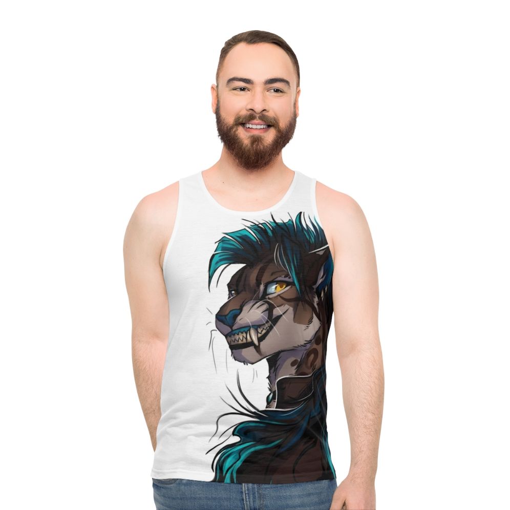 Unisex Naerys Smile Caracal Furry Tank Top