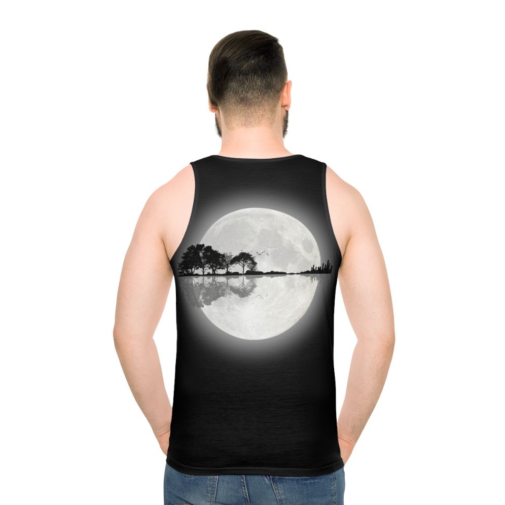 Unisex tank top with a nature-inspired guitar silhouette design