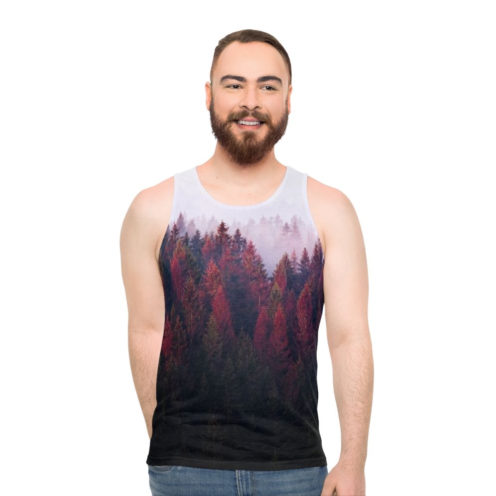 Unisex nature inspired mountain landscape tank top