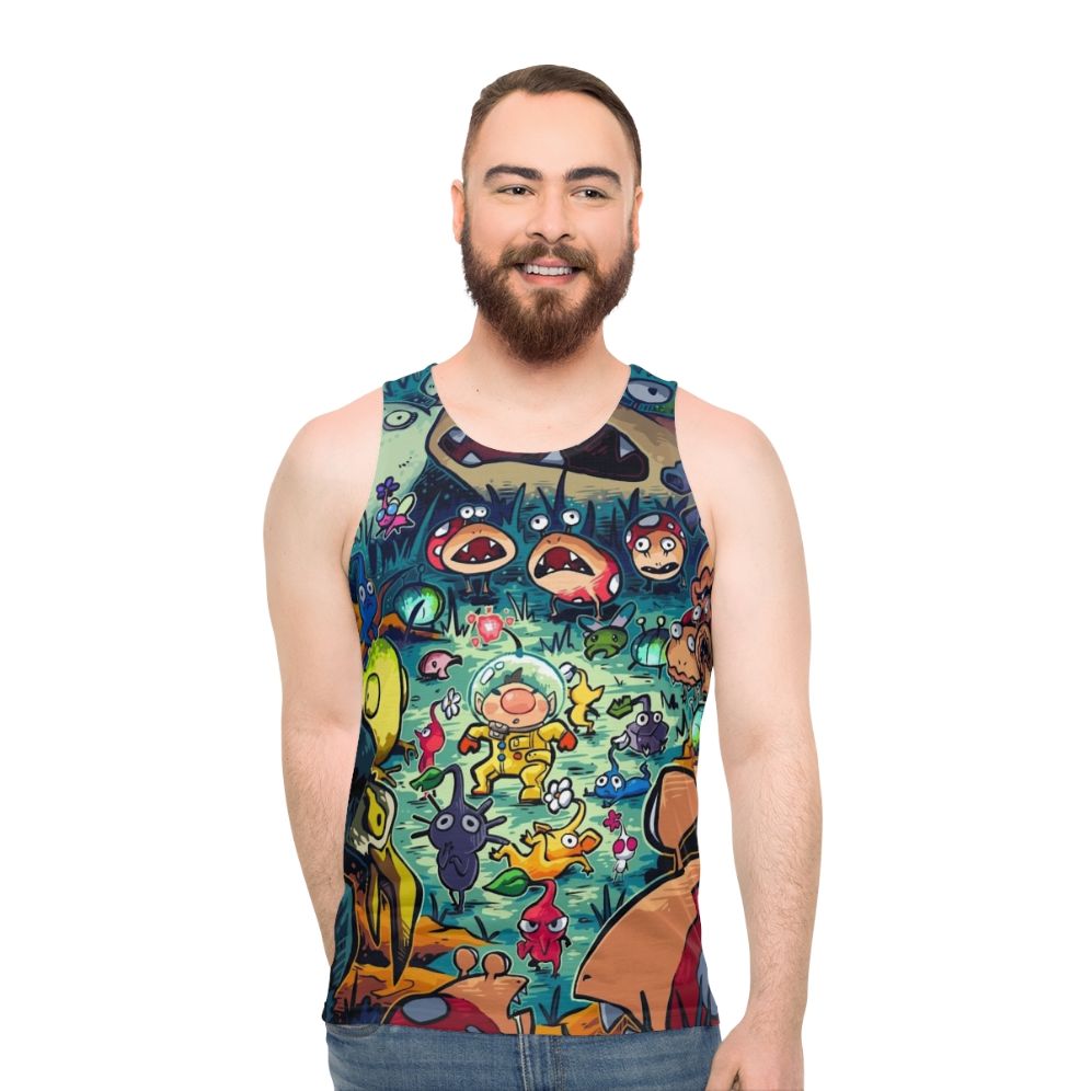 Unisex tank top featuring nocturnal creature design for gamers and anime fans