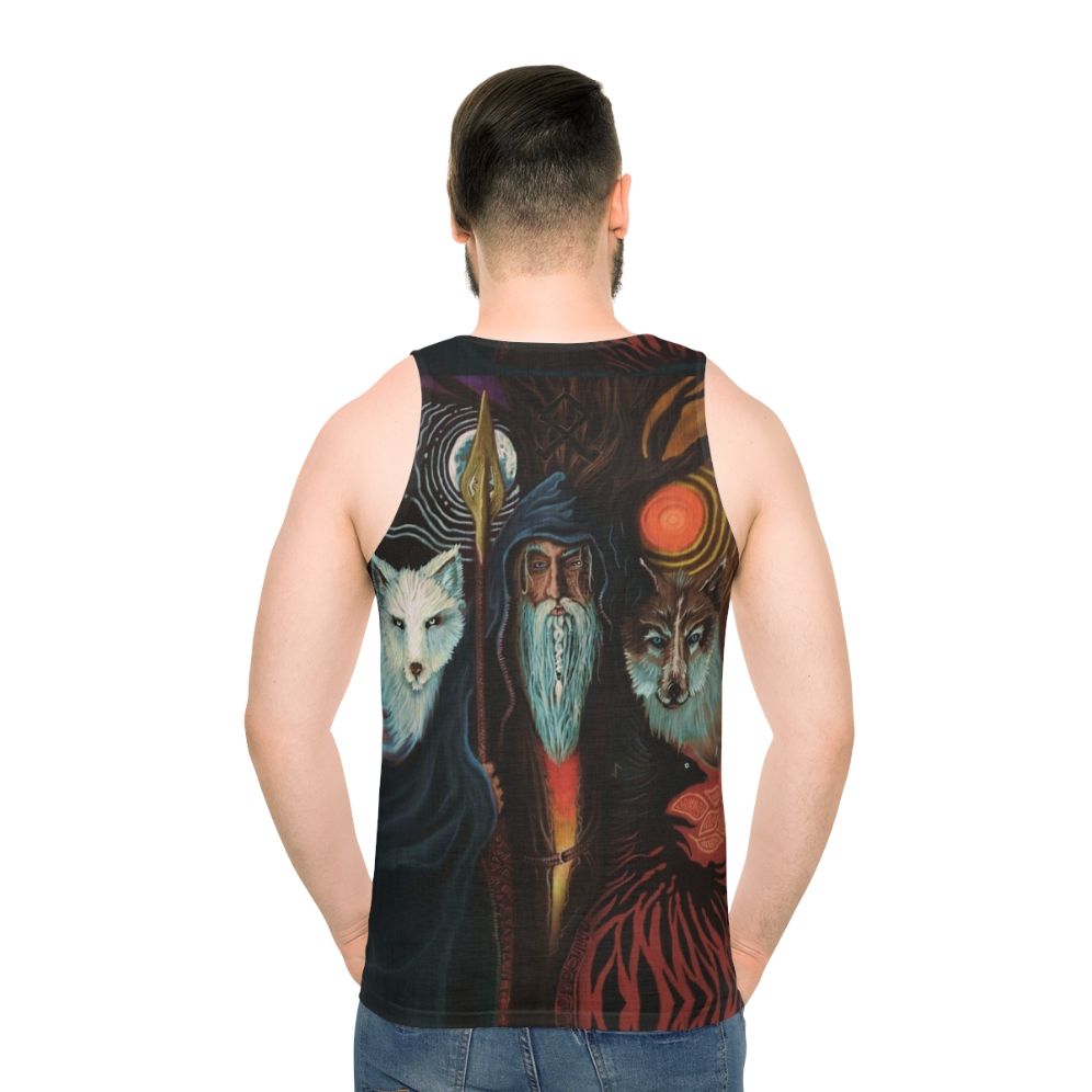 Unisex tank top with Norse mythology design featuring Odin and Wotan