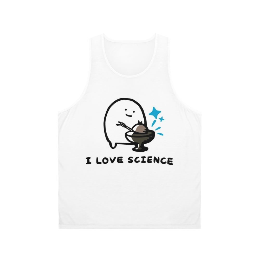 Unisex nuclear science tank top with Cherenkov effect design