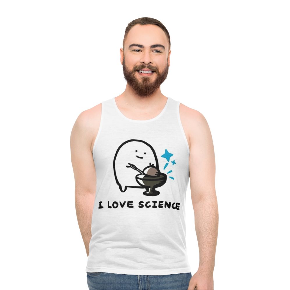 Unisex nuclear science tank top with Cherenkov effect design