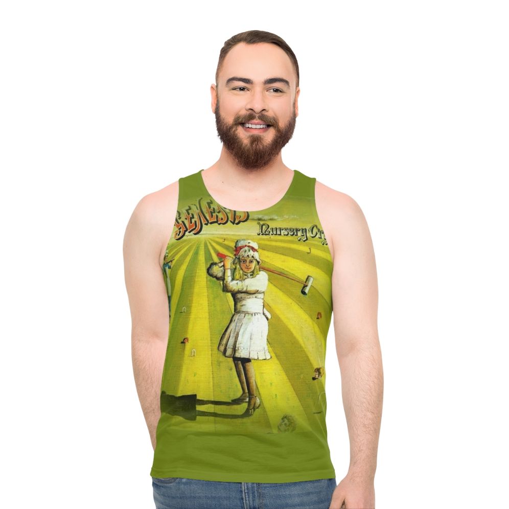 Unisex Nursery Crime Tank Top featuring progressive rock music art