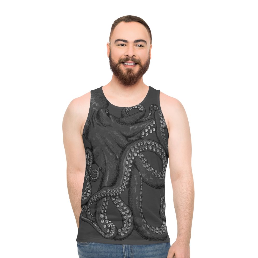 Unisex octopus art tank top