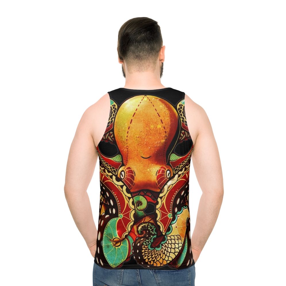 Unisex octopus tank top with nautical and tribal design