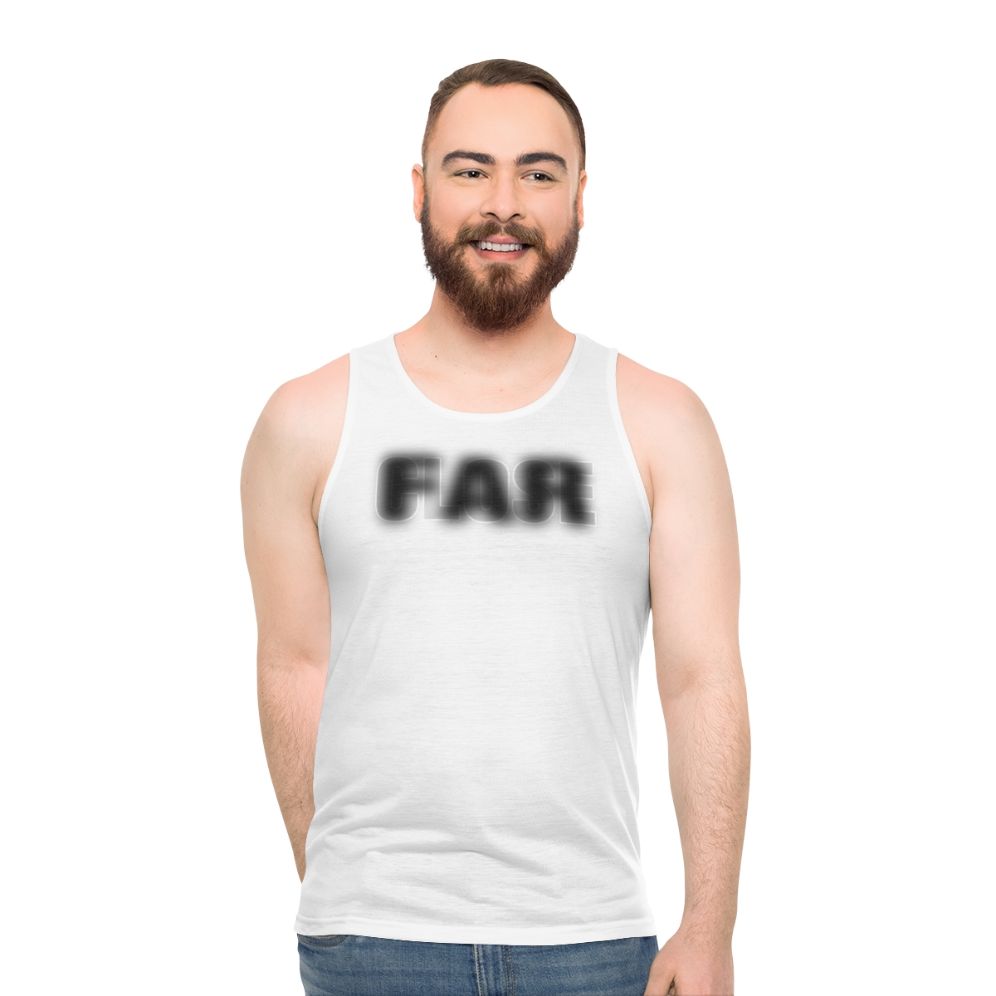 Unisex optical illusion black and white tank top