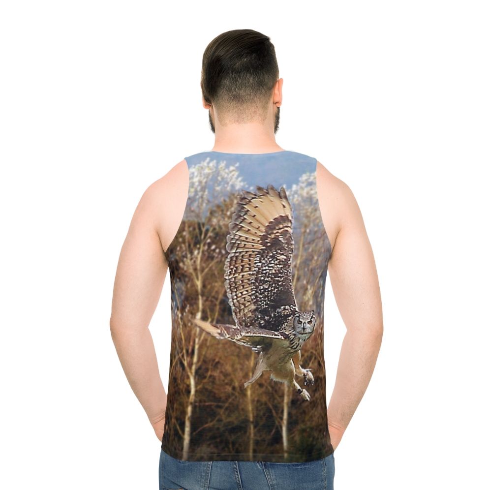 Unisex tank top with an Eurasian eagle owl design