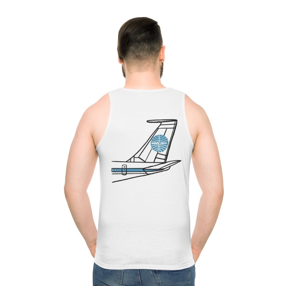 Unisex tank top with Panam Airlines airplane design