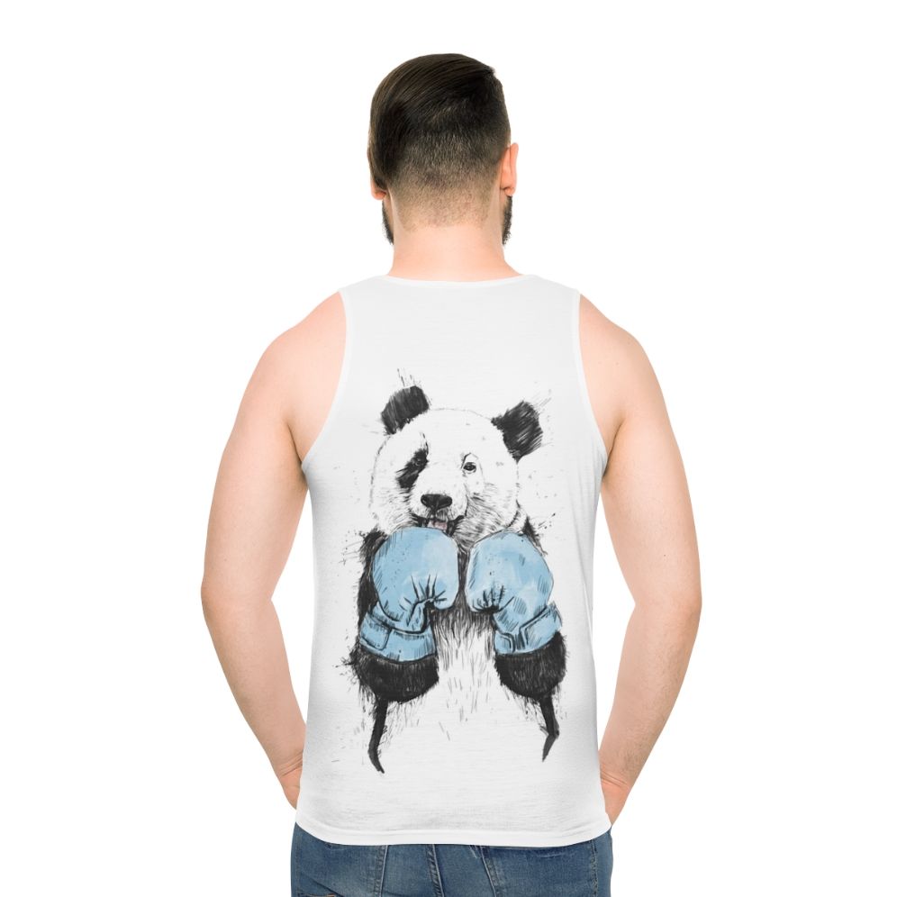 Unisex panda boxer tank top with funny animal print design