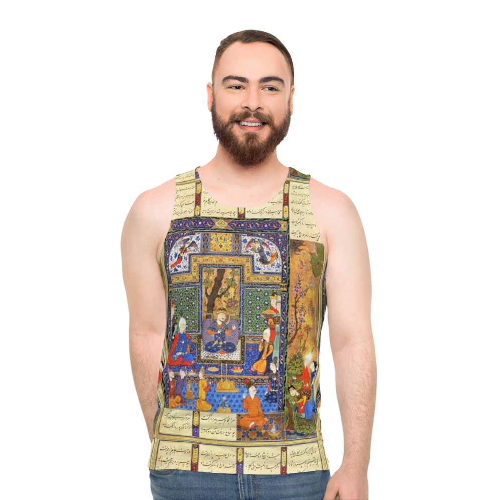 Unisex tank top with Persian calligraphy design