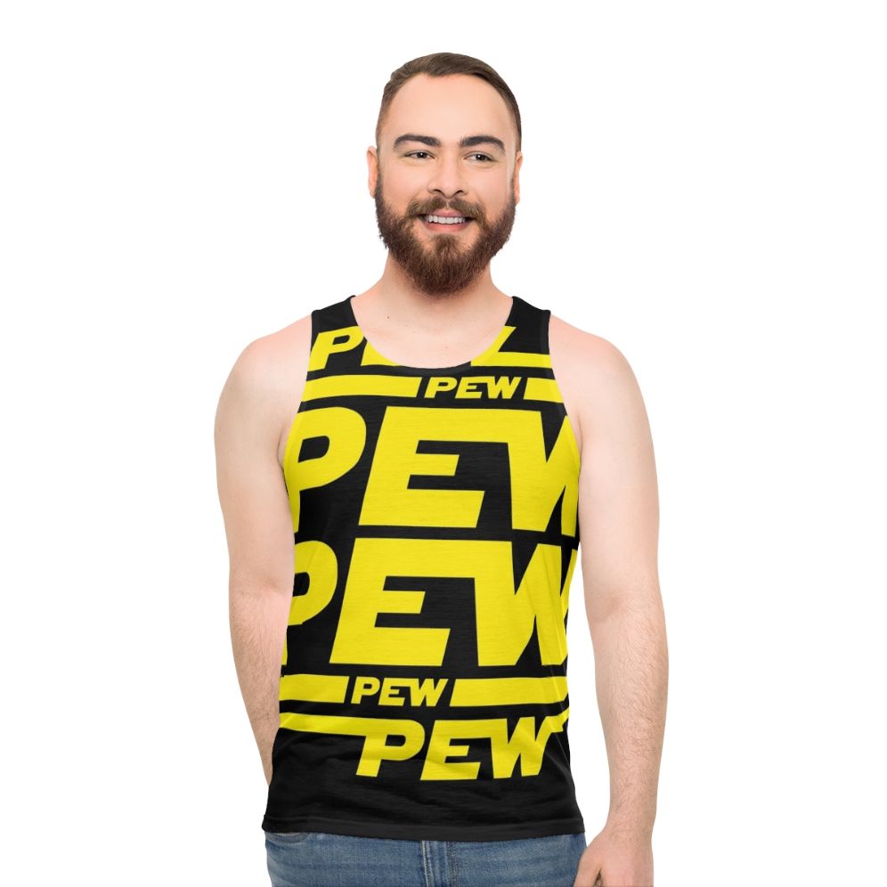 Unisex 'Pew Pew Pew' space battle tank top