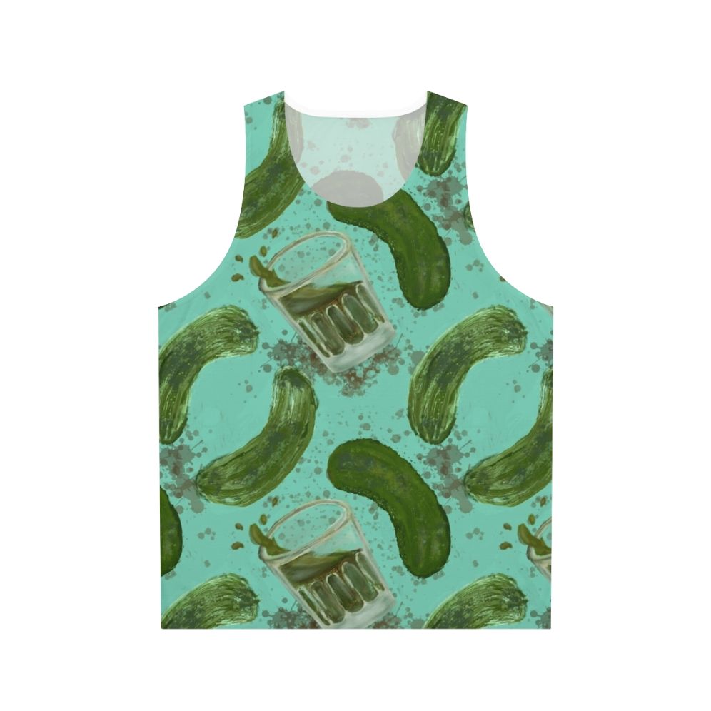 Unisex pickleback pattern aqua tank top