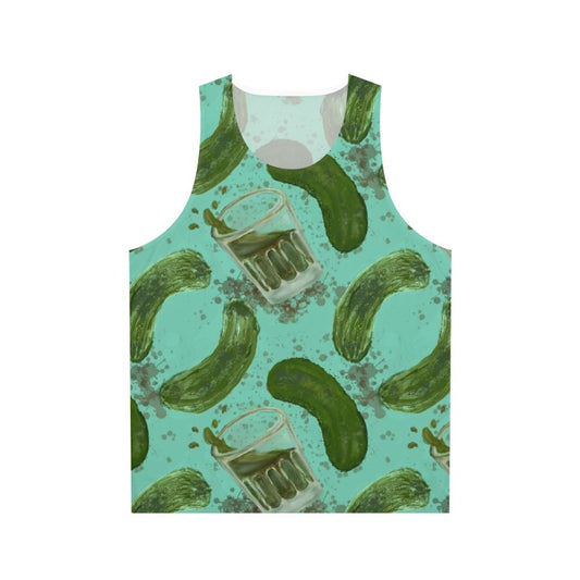 Unisex pickleback pattern aqua tank top