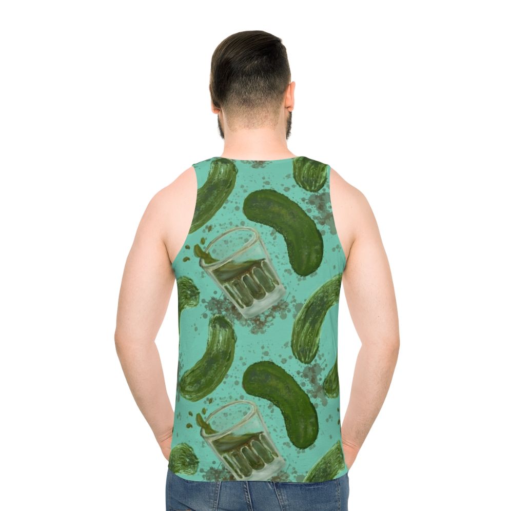 Unisex pickleback pattern aqua tank top
