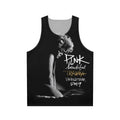 Unisex pink tank top with music and trauma recovery design