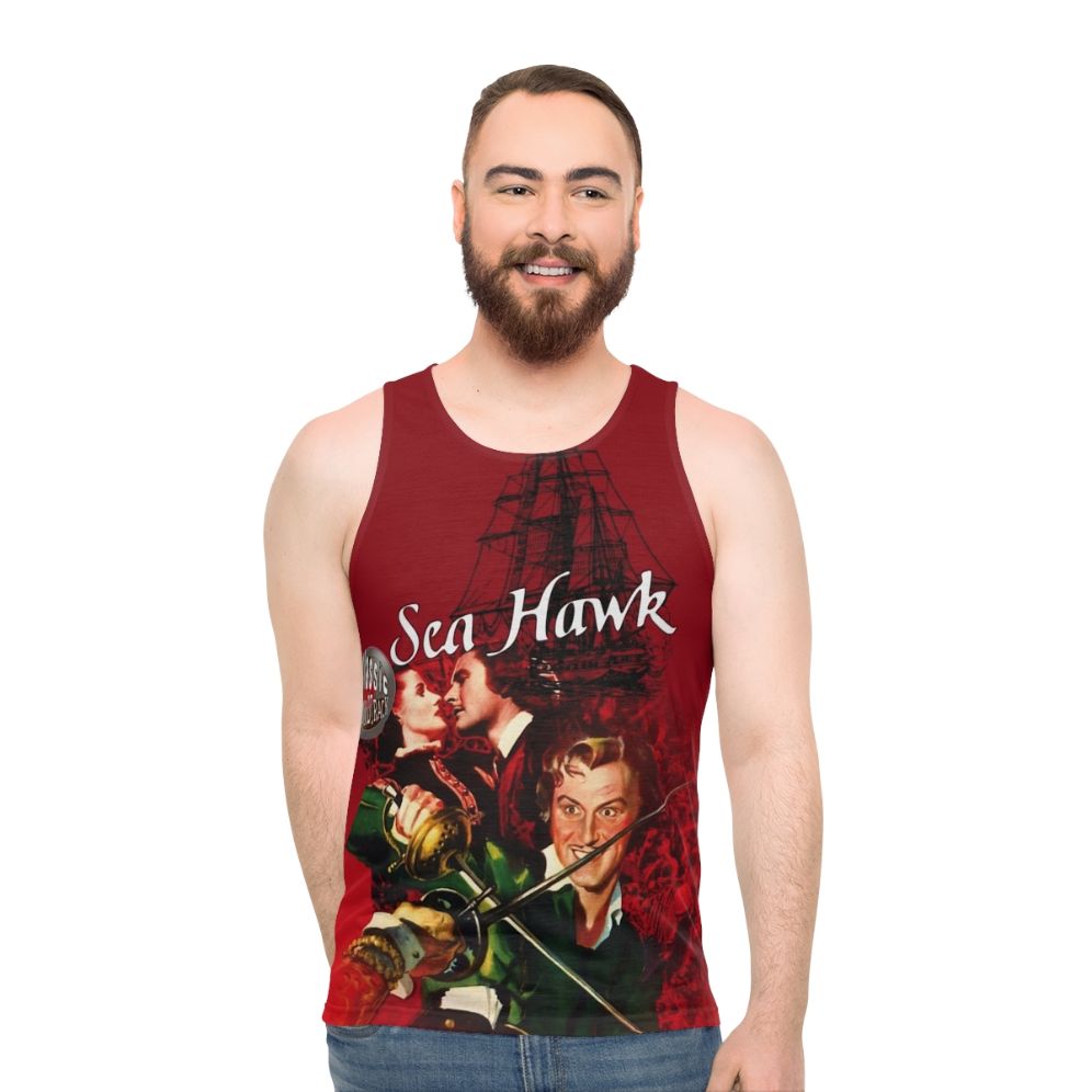 Unisex tank top with pirate-inspired design