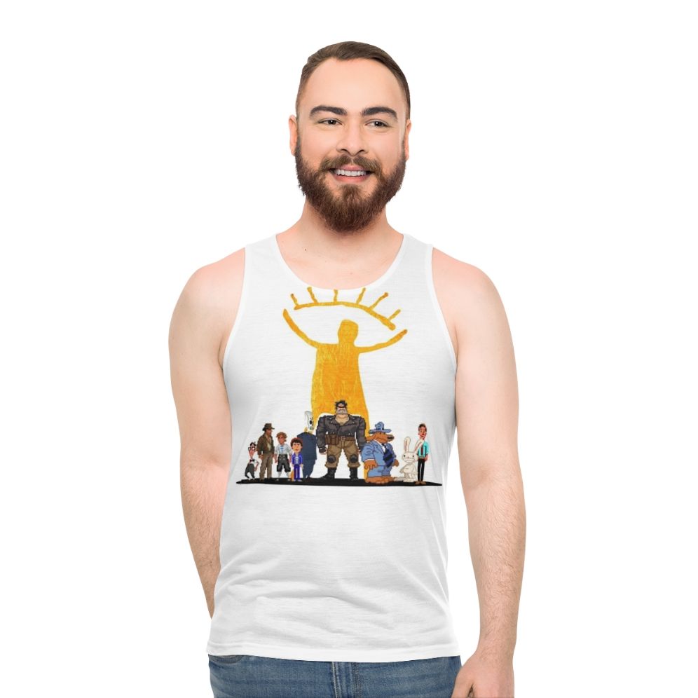 Unisex tank top featuring classic point and click adventure games