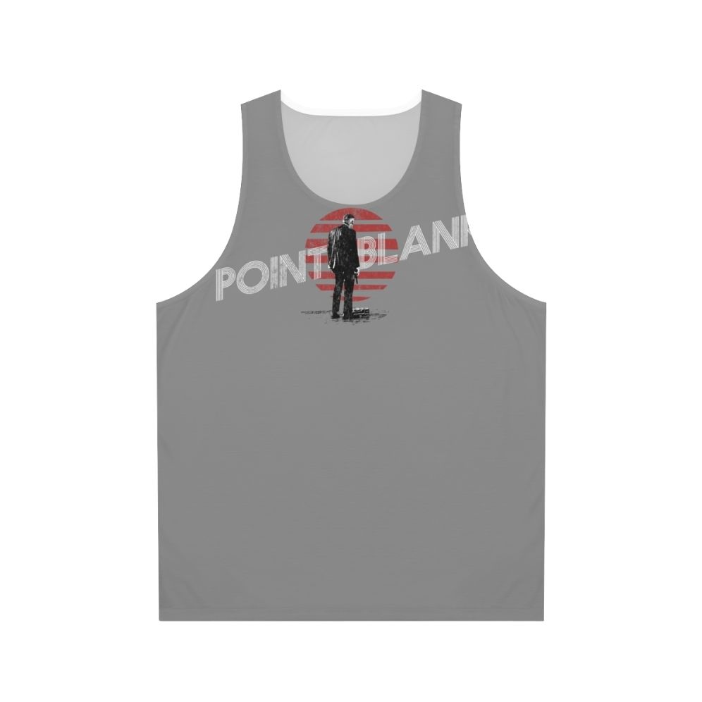 Unisex retro-inspired tank top featuring the "Point Blank" movie logo