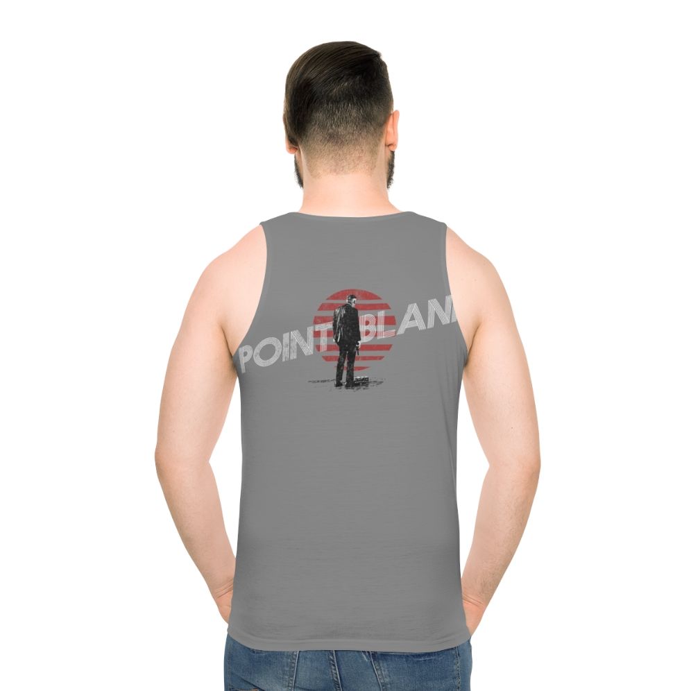 Unisex retro-inspired tank top featuring the "Point Blank" movie logo